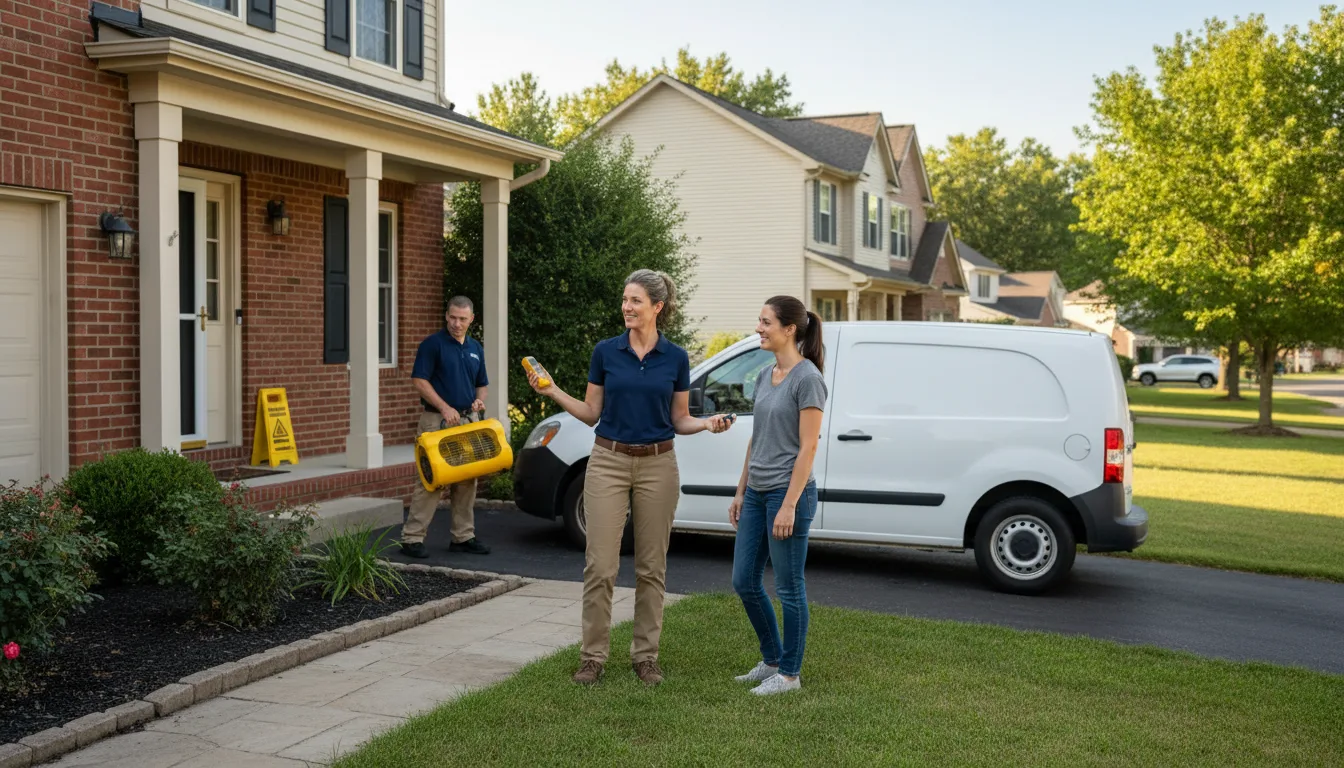 Water restoration image for Dehumidification And Cleanup Services in Knickerbocker, TX